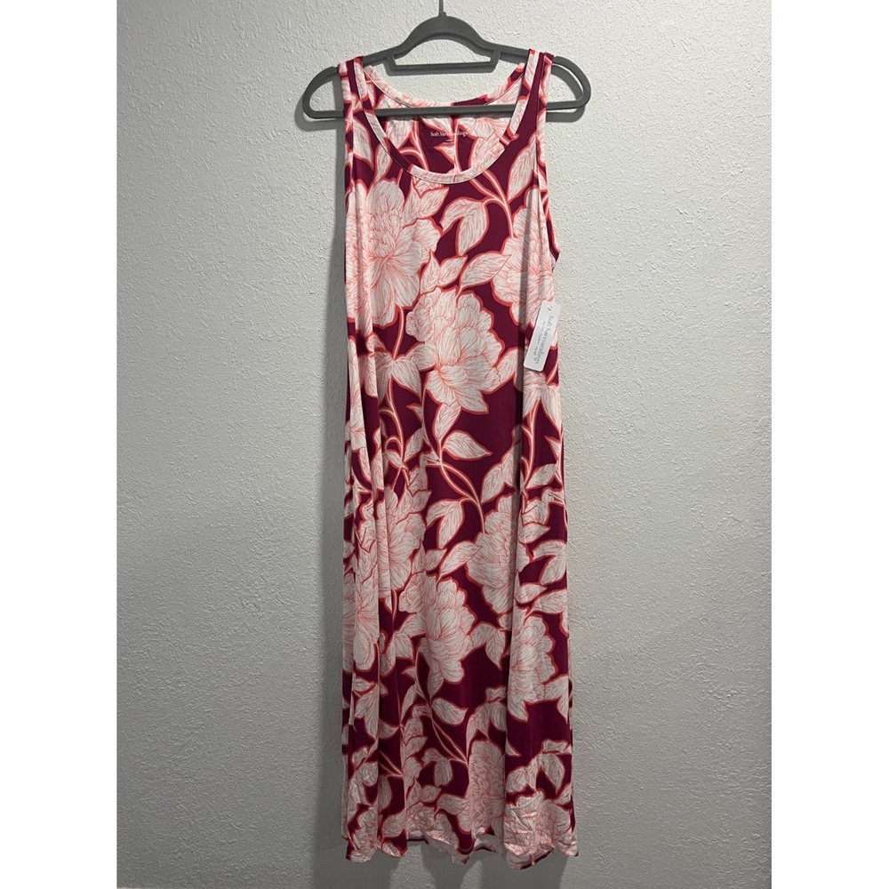 Soft Surroundings Dress Santiago Maxi Floral Sleeveless Beachy Size‎ L NEW